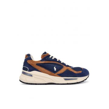 Tenisi barbati  piele naturala moale - albastru