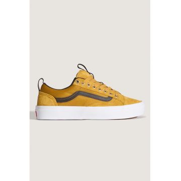 Tenisi canvas cu garnituri din piele intoarsa SkateOld Skool - Maro inchis/Galben mustar