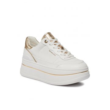 Tenisi dama  43R4HY - piele naturala - alb/auriu