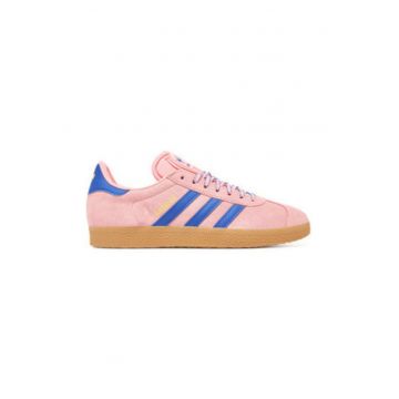 Tenisi din piele cu logo si sireturi