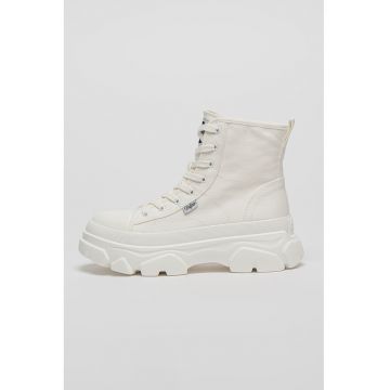 Tenisi textili cu siret Cade - Alb murdar