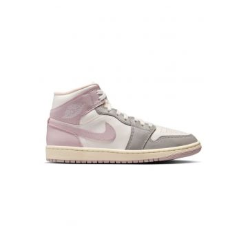 Pantofi sport dama  WMNS AIR JORDAN 1 MID - Piele ecologica - Alb -