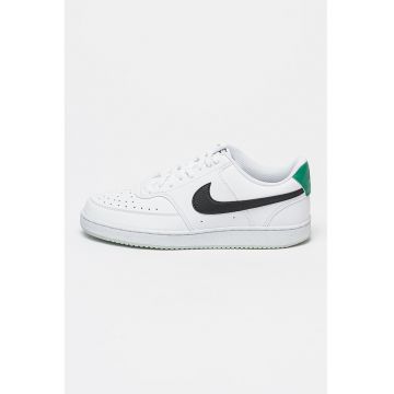 Pantofi sport de piele ecologica Court Vision Low Next Nature - Negru stins/Alb optic