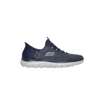 Pantofi sport de plasa cu logo - Bleumarin