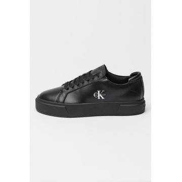 Pantofi sport din piele cu logo - Negru/Alb optic