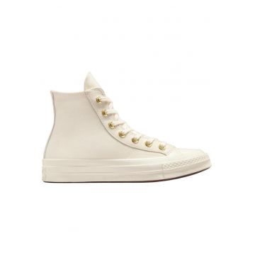 Tenisi dama  Chuck 70 Gold A12555C - detalii aurii - panza - crem -