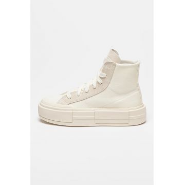 Tenisi mid-high cu garnituri de piele intoarsa Chuck Taylor All Star Cruise - Crem