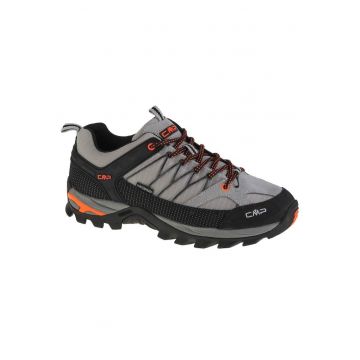 Pantofi de drumetie pentru barbati -  Piele & Stofa - Gri - 68785
