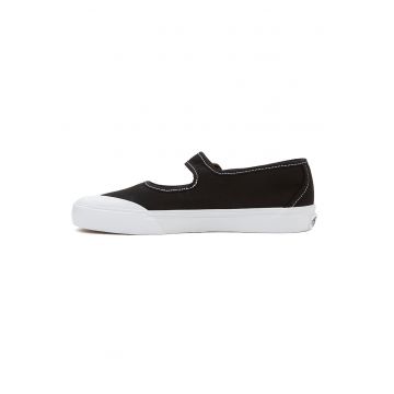 Pantofi Mary Jane de panza cu catarama - Alb/Negru