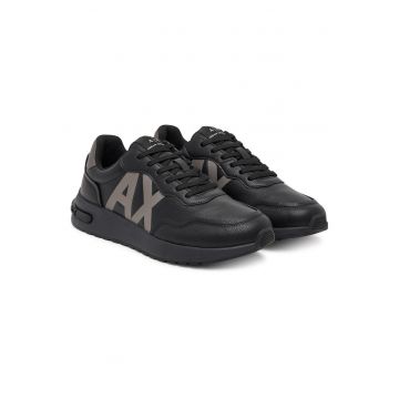 Pantofi sport barbati  negru - piele ecologica - pentru alergare