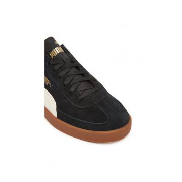 Pantofi sport Club II Era de piele intoarsa cu detaliu contrastant - Negru