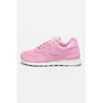 Pantofi sport cu garnituri din piele intoarsa 574 - Roz