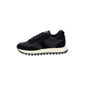 Pantofi sport cu garnituri din piele intoarsa Caffay - Negru stins