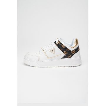 Pantofi sport cu imprimeu logo - Auriu/Maro/Alb optic