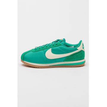 Pantofi sport cu insertii din piele intoarsa Cortez - Verde aquamarin/Alb murdar