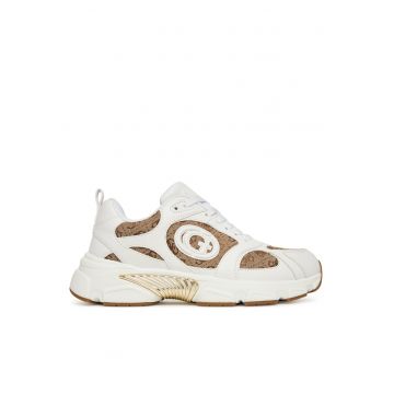 Pantofi sport dama  BEIBR FLFI2B ELE12 - piele ecologica - alb/auriu