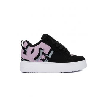 Pantofi sport dama -  piele naturala - negru - platforma -