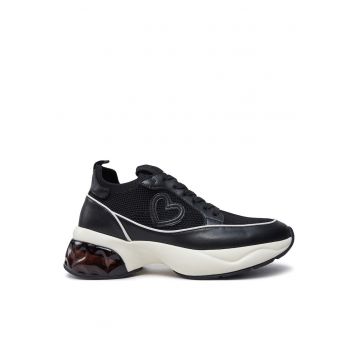 Pantofi sport dama -  textil - negru/alb -