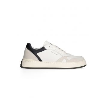 Pantofi sport din piele cu detalii contrastante - Negru/Alb murdar