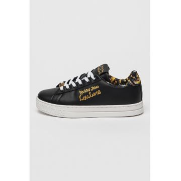 Pantofi sport din piele cu garnituri din piele ecologica - Auriu/Negru