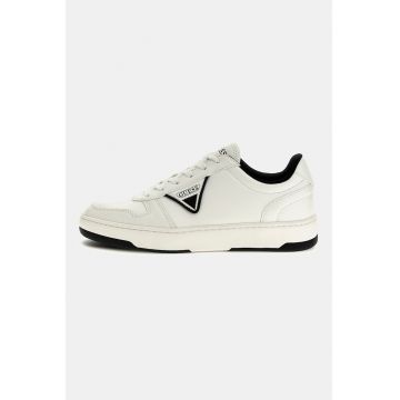 Pantofi sport din piele ecologica cu detalii logo - Alb/Negru