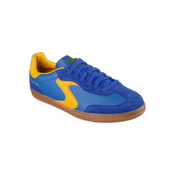 Pantofi sport din piele ecologica cu garnitura din piele intoarsa Hotshot - Albastru