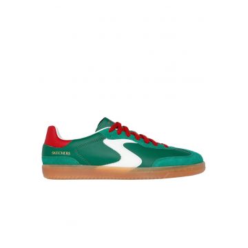 Pantofi sport din piele ecologica cu garnitura din piele intoarsa Hotshot - Verde