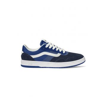 Pantofi sport din piele intoarsa cu insertii din material textil - Albastru deschis/Bleumarin