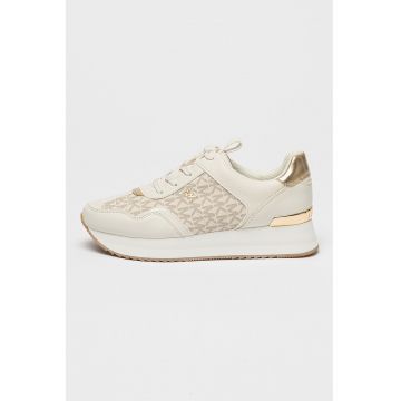 Pantofi sport flatform cu model logo - Alb
