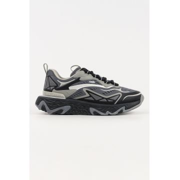Pantofi sport low-cut cu aspect contrastant - Negru/Gri cenusiu