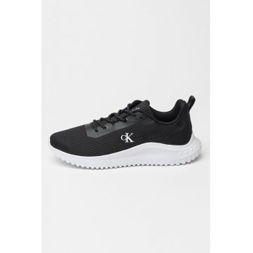 Pantofi sport low-cut din plasa - Negru/Alb optic