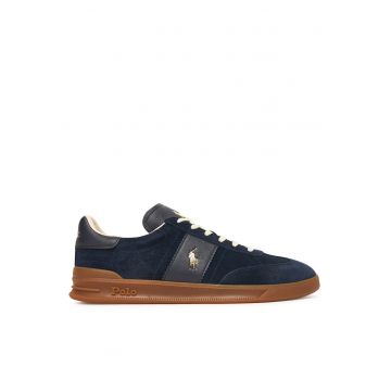 Tenisi barbati -  piele naturala - albastru - stil casual