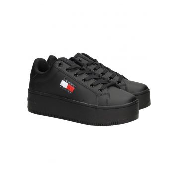 Tenisi cu platforma -  Piele naturala - Negru - Negru