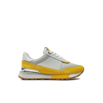 Tenisi dama  43T4NVFS5D - piele naturala - gri/galben