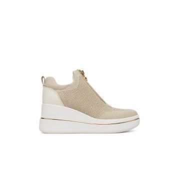 Tenisi dama -  bej - textil - sistem inchidere fermoar