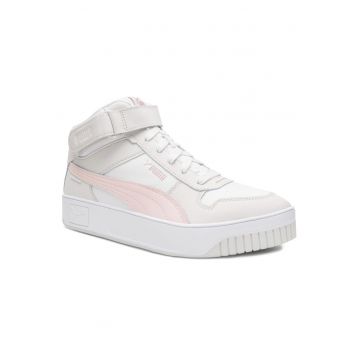 Tenisi dama -  piele ecologica - alb/roz - sistem inchidere Velcro