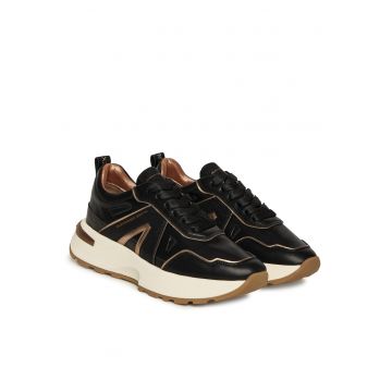 Tenisi dama -  piele naturala - negru -