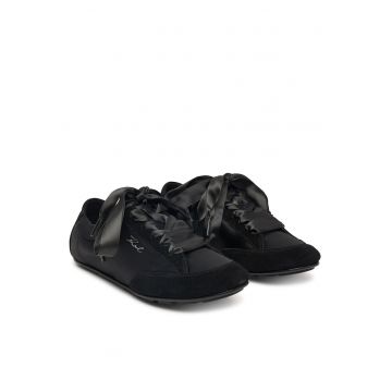 Tenisi dama -  piele naturala - negru - material - Negru