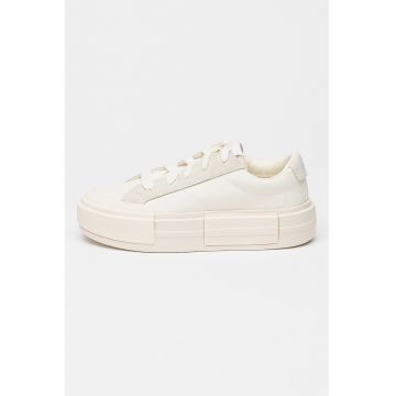Tenisi flatform cu piele intoarsa Cruise - Crem