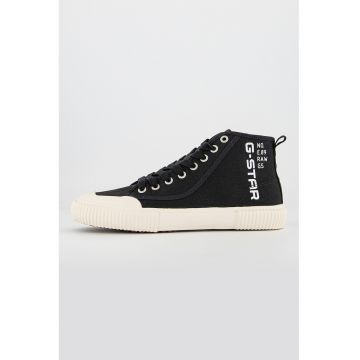 Tenisi high-top cu varf intarit - Negru