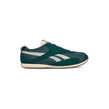 Pantofi sport barbati -  piele naturala si textil - verde -