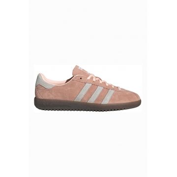 Pantofi sport BRMD din piele intoarsa cu detaliu logo - Roz somon/Alb murdar