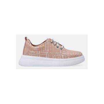 Pantofi sport cu imprimeu si talpa wedge -