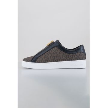 Pantofi sport cu model si garnituri de piele ecologica - Negru/Maro