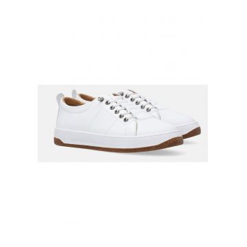 Pantofi sport cu model uni din piele