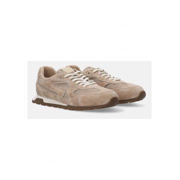 Pantofi sport cu profil jos si garnituri de piele intoarsa