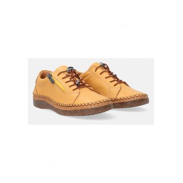 Pantofi sport cu sireturi elastice din piele