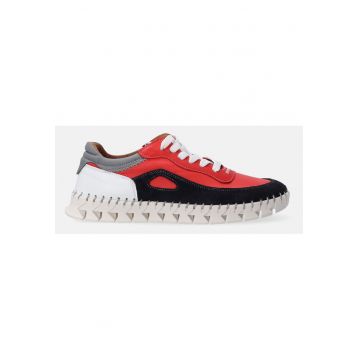 Pantofi sport din piele cu model colorblock
