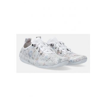 Pantofi sport din piele cu model perforat si imprimeu