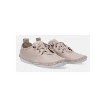 Pantofi sport din piele cu sireturi elastice